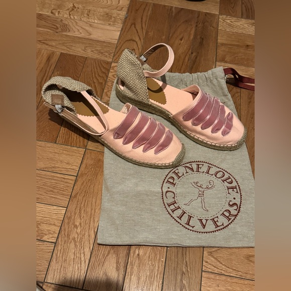 Penelope Chilvers Pink and Cream Espadrilles - MADE IN SPAIN - Picture 2 of 3